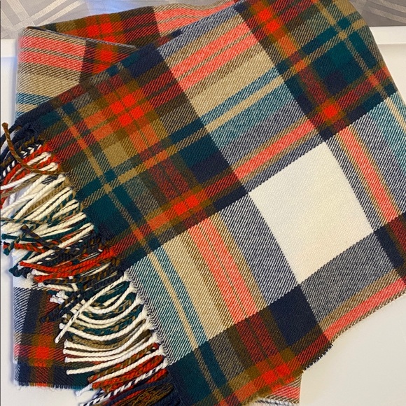 J. Crew Accessories - J. Crew Plaid Fringe Scarf Wrap Shawl